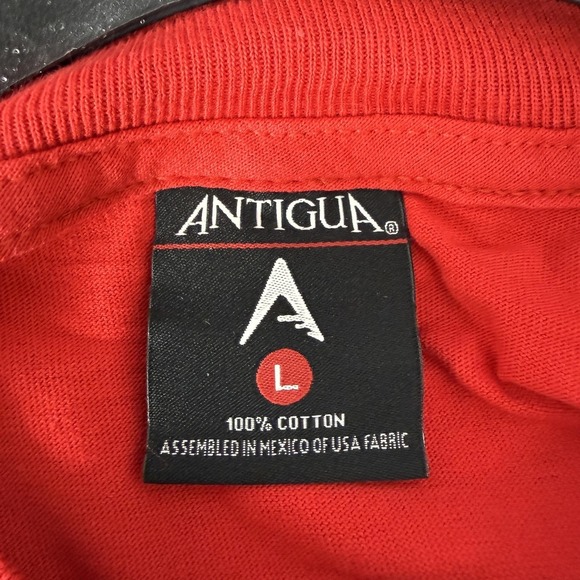 Antigua Shirt Mens Large Red Texas Shootout Golf Embroidered Caricature Tee - Picture 5 of 7